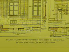 Administration Building at the Ford Motor Co. in Detroit MI, 1911. Albert Kahn. Original