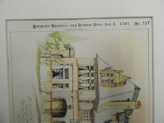 House for Mr. C.H.Elmendorf, Kearney, NE, 1890, Original Plan.Frank Bailey & Farmer.