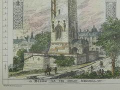 Design for the Grant Memorial, Washington, DC, 1885, Original Plan. Henry A. Nisbet.