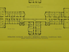 Operating Pavilion, Gallaway Memorial Hospital, Nashville, TN, 1916, Samuel Hannaford & Sons.