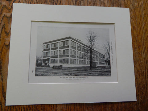 Building For Diehl MFG, Elizabeth, NJ, 1915. Lithograph. Day & Zimmerman.