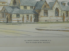 All Saints' Church, Syracuse, NY, 1903, Original Plan. Henry M. Congdon & Son.
