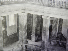 Upper Part of Staircase Hall:Public Library, Milwaukee, WI,1901, Lithograph. Ferry & Clas.