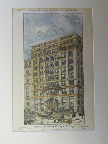 Adams Express Building, 183-189 Dearborn St., Chicago, IL, 1885. Original Plan.