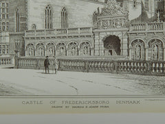 Castle of Fredericksborg in Denmark, 1890.  Maurice B. Adams. Original