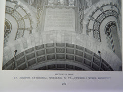 St.Joseph's Cathedral, Dome, Wheeling, W.VA, Weber, 1927. Lithograph. Edward J. Weber.