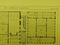 First and Second Floor, Central Library, Portland, OR, 1914, Original Plan. Doyle&Patterson.