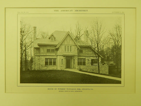 House of Winship Nunnally, Atlanta, GA, 1914, Lithograph. Hentz & Reid.