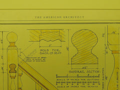 Stairway, Plainfield Country Club, Plainfield, NJ, 1926, Original Plan. Roger H. Bullard.