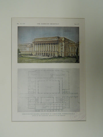 Administration Building, Dept. of Agriculture, Washington D.C., 1929, OrigPlan.