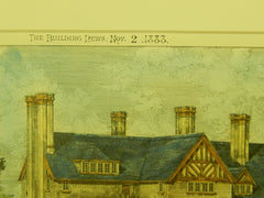 Beauvale for E. E. Devinish Walshe, Sunningdale, England, 1883, Original Plan. Geo. Vigers.