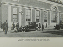 Cosmopolitan State Bank, Chicago, IL, 1921, Lithograph. Richard E. Schmidt.