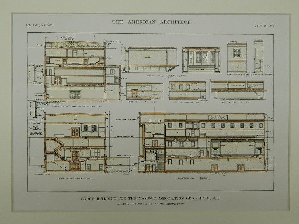 Lodge Building for the Masonic Association in Camden NJ, 1915. Heacock & Hokanson