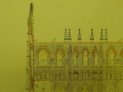 Transepts Section, Cathedral of the Sacred Heart, Newark, NJ, 1906, Original Plan. O'Rourke & Sons.