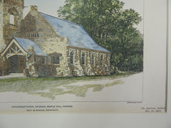 Congregational Church, Maple Hill, Kansas, 1903, Original Plan. Root & Siemens.
