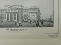 Eastern Female High School, Baltimore, MD, 1904, Original Plan. Simonson & Pietsch.