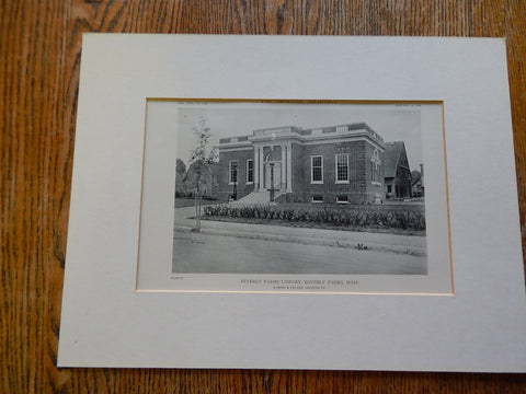 Beverly Farms Library,Beverly Farms, MA, 1918, Lithograph.  Loring & Leland.