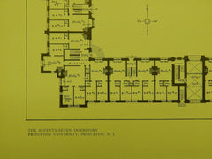 First Floor: Seventy-Seven Dormitory at Princeton University, NJ, 1909. Cram, Goodhue & Ferguson