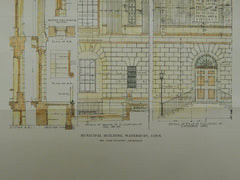 Details of the Municipal Building in Waterbury CT, 1915. Cass Gilbert. Original