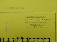 First Floor: Seventy-Seven Dormitory at Princeton University, NJ, 1909. Cram, Goodhue & Ferguson