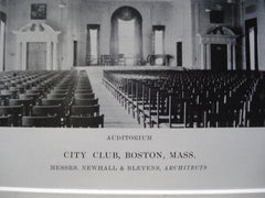 Gallery of Lounge and Auditorium of the City Club , Boston, MA, 1915, Messrs. Newhall & Blevens
