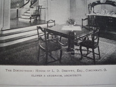 Dining-Room: House of L.D. Drewry, Esq., Cincinnati, OH, 1900, Elzner & Anderson