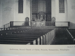 Auditorium of the Second Church of Christ, Scientist , Germantown, PA, 1927, Charles Z. Klauder
