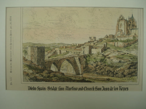 Bridge San Martino and Church San Juan de los Reyes, Toledo, Spain, EUR, 1884, Unknown