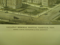 Gallaway Memorial Hospital , Nashville, TN, 1916, Samuel Hannaford & Sons