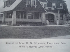 House of Mrs. U.N. Hopkins , Pasadena, CA, 1899, Blick & Moore