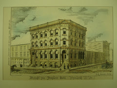 Design for the Peoples' Bank , Wheeling, WV, 1876, S. M. Howard
