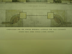 Competition for the Porter Memorial Gateways at Yale Univeristy , New Haven, CT, 1912, Messrs, Howells & Stokes