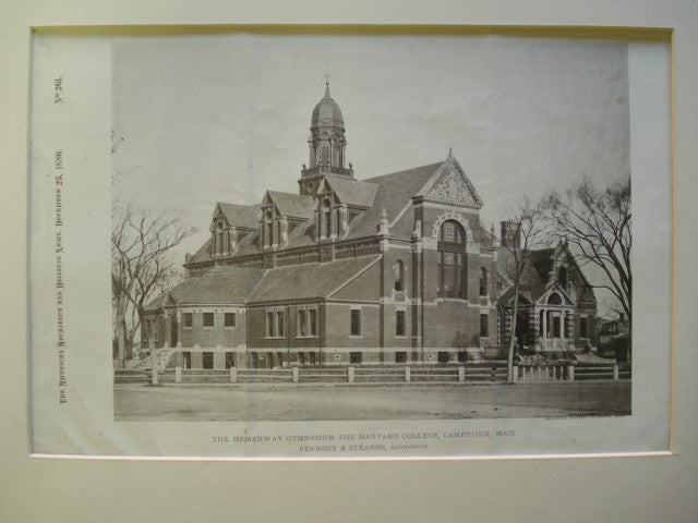 Hemenway Gymnasium for Harvard College, Cambridge, MA, 1880, Peabody & Stearns