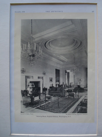 Drawing Room for the English Embassy , Washington, DC, 1930, Sir. Edwin Lutyens
