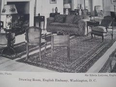 Drawing Room for the English Embassy , Washington, DC, 1930, Sir. Edwin Lutyens