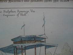 Music Pavilion, Sulphur Springs, VA, 1879, J. C. Hornblower