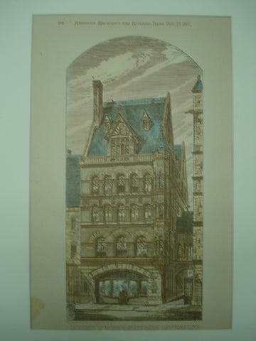 Extension to Messrs. Cheney's Block , Hartford, CT, 1877, Gambrill & Richardson