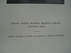 Henry White Warren Branch Library , Denver, CO, 1915, Messrs. William E. Fisher and Arthur A. Fisher