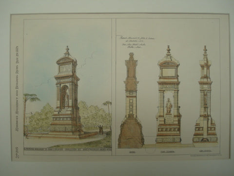 Proposed Monument to John C. Calhoun , Charleston, SC, 1879, Ware & Van Brunt