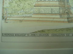 Proposed Monument to John C. Calhoun , Charleston, SC, 1879, Ware & Van Brunt