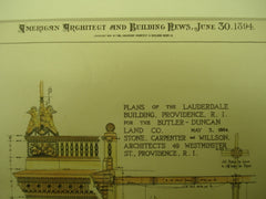 Lauderdale Building for the Butler-Duncan Land Co. , Providence, RI, 1894, Stone, Carpenter & Wilson
