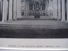 Interior of the Recoletu Church , Santiago, Chili, LAM, 1890, Unknown