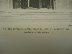 Main Entrance of the Hotel Ponce de Leon , St. Augustine, FL, 1896, Carrere & Hastings