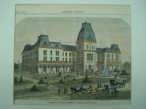 Richmond's College , Richmond, VA, 1873, n/a