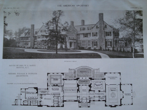 House of Mrs. W.L. McKee , Bristol, RI, 1910, Kilham & Hopkins