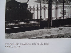 West Elevation of the Palace of Charles Beyerle, Esq., Cairo, Egypt, AFR, 1910, Carlo Prampolini