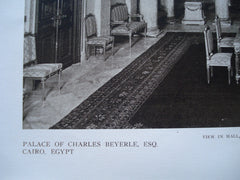 View in the Hall, looking towards the Staircase in the Palace of Charles Beyerle, Esq., Cairo, Egypt, AFR, 1910, Carlo Prampolini