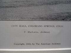 City Hall, Colorado Springs, CO, 1905, T. MacLaren