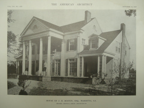 House of J. H. Boston, Esq., Marietta, GA, 1913, Hentz & Reid