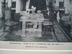 Staircase-Hall: House of W.F. Havemeyer, Esq., Red Bank, NJ, 1898, Brunner & Tryon